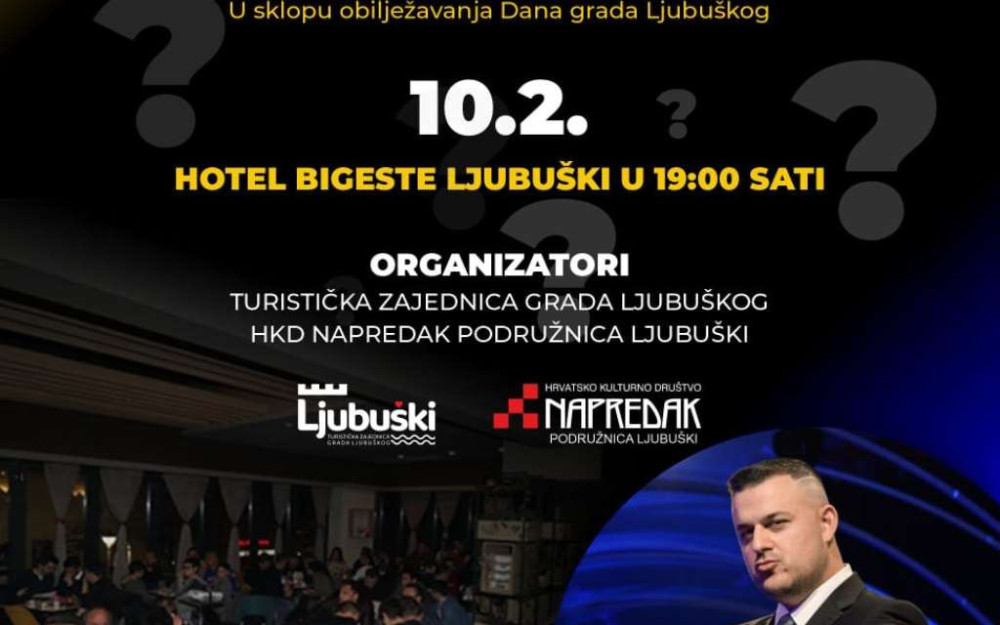 Veliki pub-kviz s Deanom Kotigom u povodu Dana grada Ljubuškog