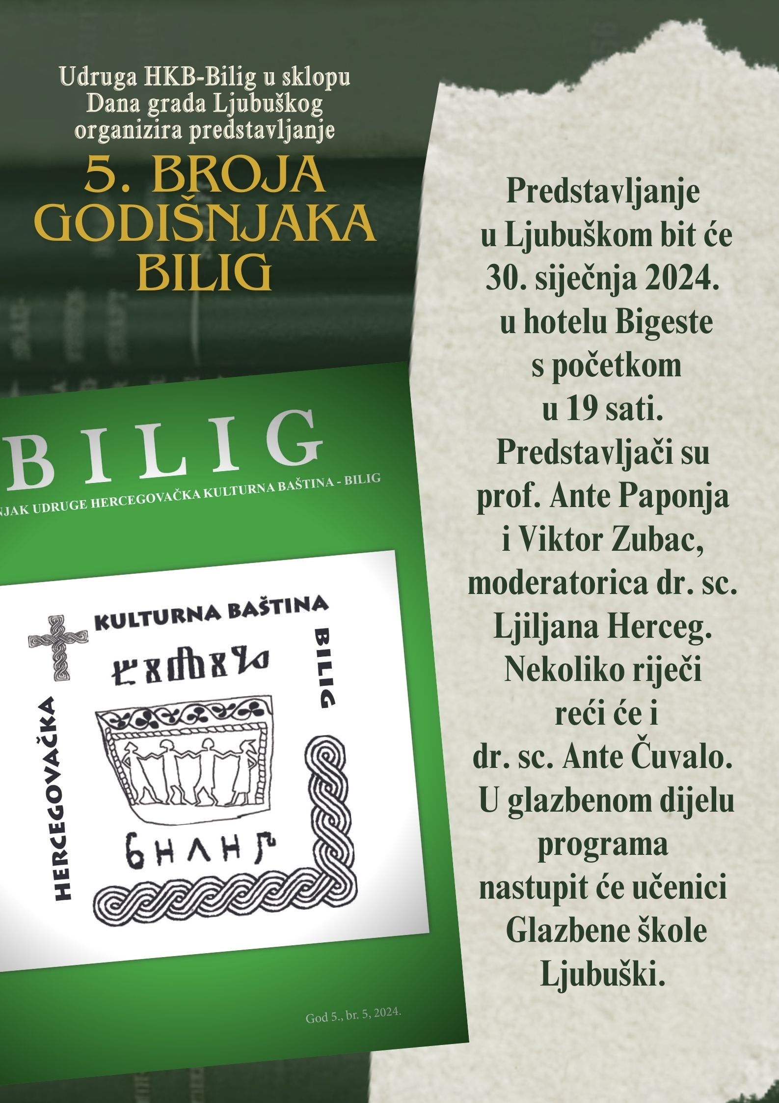 U utorak, 30. 1. 2024. predstavljanje 5. broja godišnjaka “Bilig”